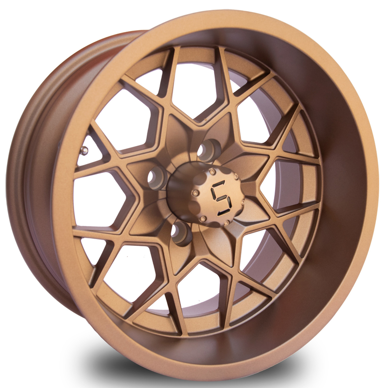 12 / 14 İnç Bronz Golf Arabası Alüminyum Jantlar 4X4 Cıvata Deseni -25 ET 101.6 PCD