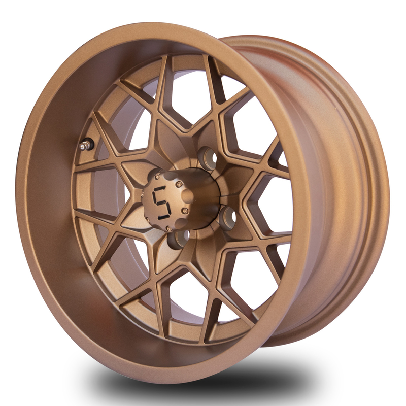 12 / 14 İnç Bronz Golf Arabası Alüminyum Jantlar 4X4 Cıvata Deseni -25 ET 101.6 PCD