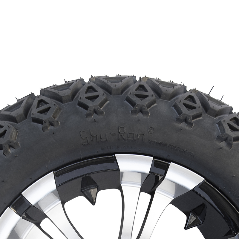 Makineli Parlak Siyah 14 Inch Golf Arabası Tekerlekleri Ve Lastikleri 22x10-14 Tüm Arazi DOT
