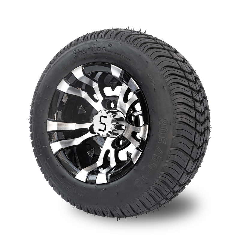 10 İnç Golf Arabası Tekerleği ve 205/50-10 DOT Sokak Lastiği Kombinasyonu -25 Ofset 4x4 Cıvata (101.6mm)
