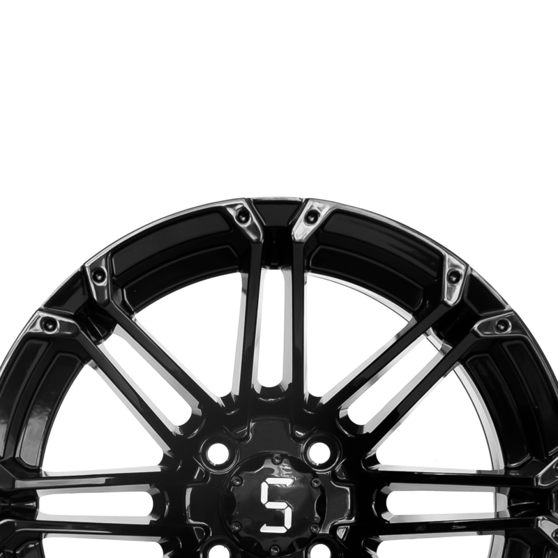 12x7 Golf Arabası Çemberler Parlak Siyah Alüminyum Alaşım Çember 4x4 Bolt Deseni 101.6 PCD