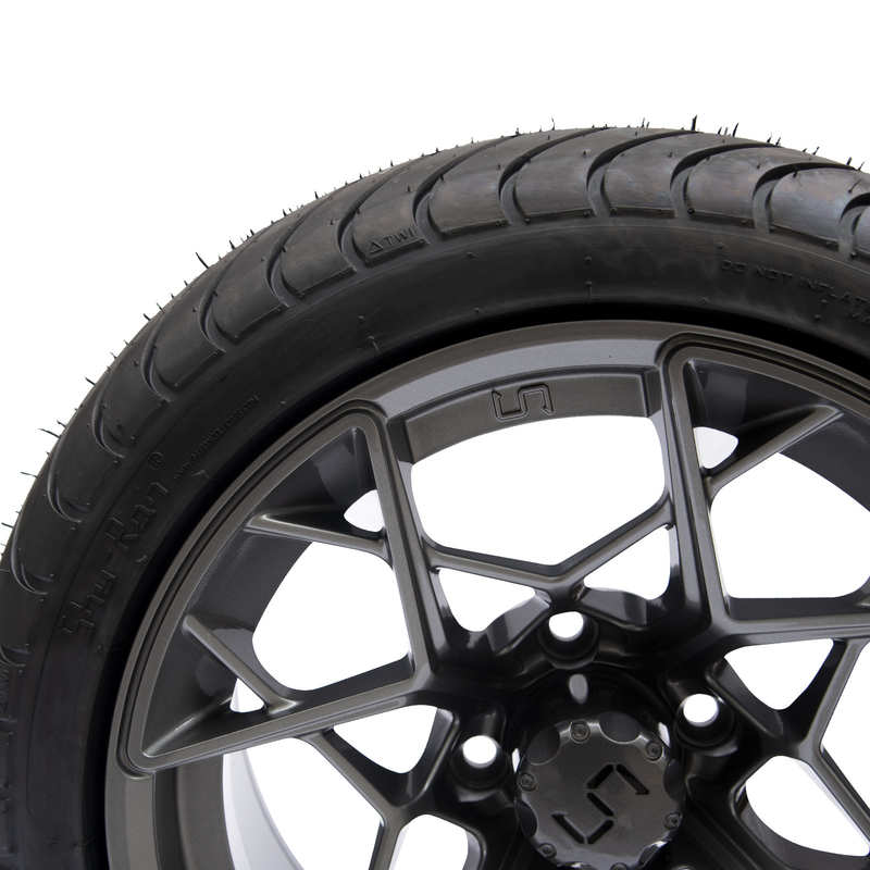 Gunmetal Kaplama 14 İnç Golf Arabası Jantları ve Lastikleri 225/30-14 101.6 PCD 4x4 Bijon Aralığı