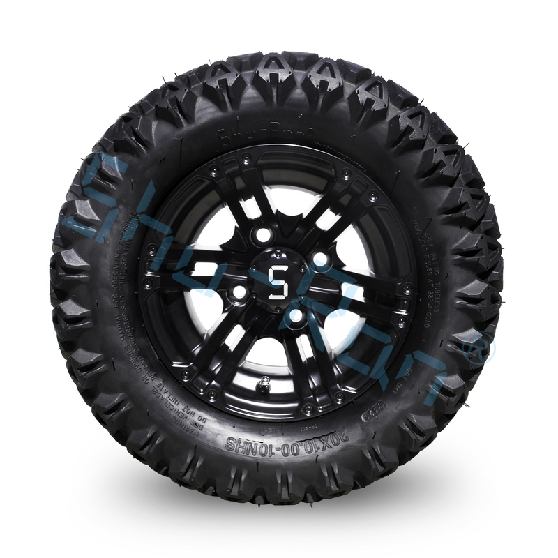 20*10-10 Her Tür Arazide Golf Arabası Lastikleri ve Jantları Alüminyum Alaşımlı 10 İnç 4 Katlı Tubeless
