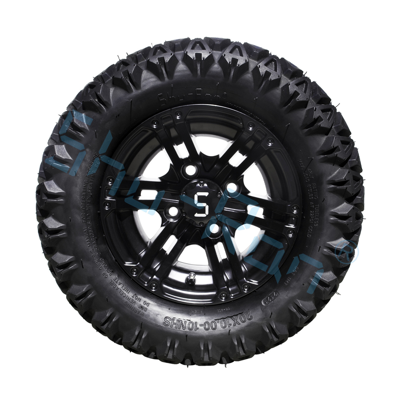 20*10-10 Her Tür Arazide Golf Arabası Lastikleri ve Jantları Alüminyum Alaşımlı 10 İnç 4 Katlı Tubeless