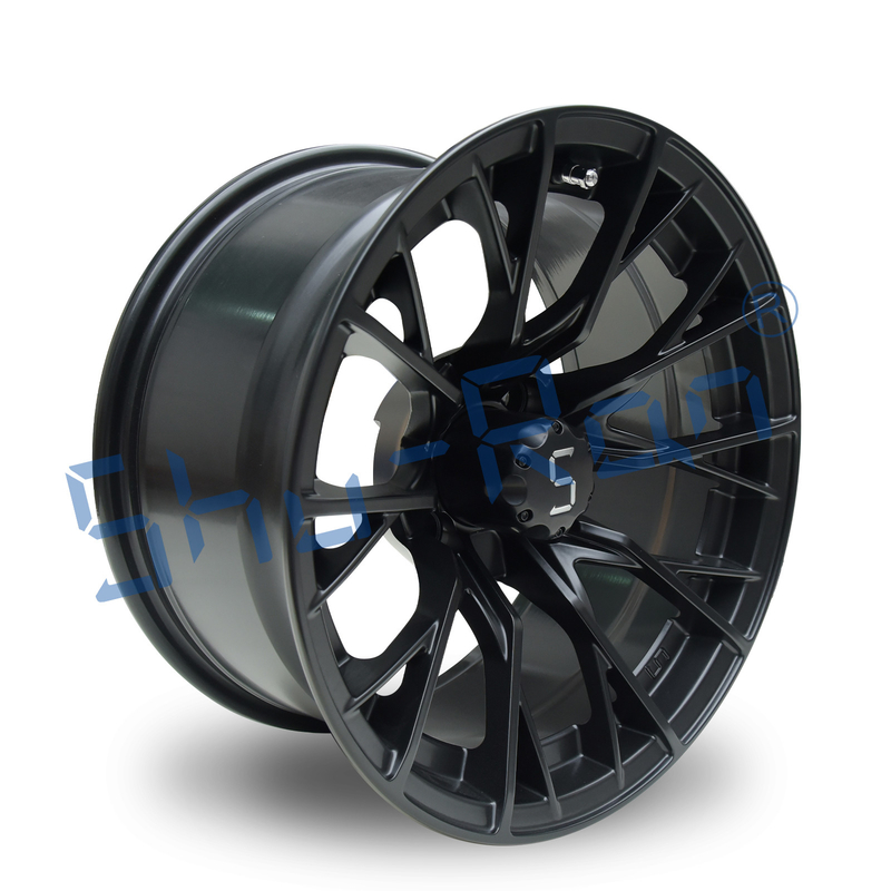 Shuran Yeni 14'lik Rim Mat Siyah Alüminyum Golf Arabası Tekerleği 14x7 Evrensel 4 Bolt Deseni