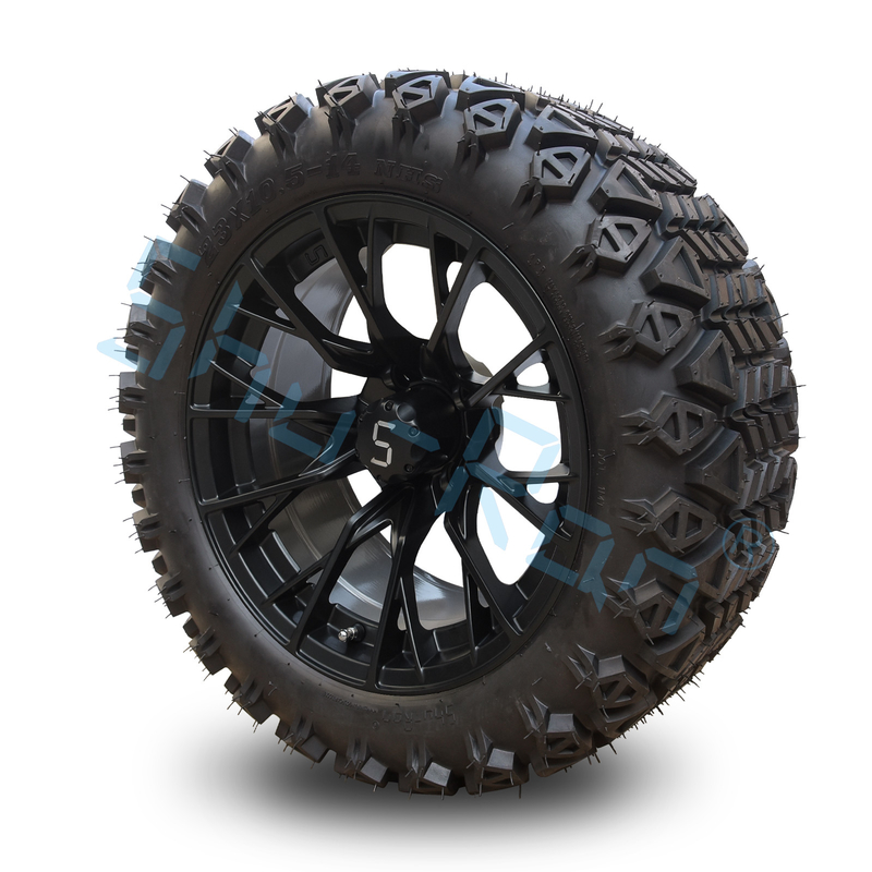 Shu Ran 14 inç golf arabası tekerlekleri ve lastikleri DOT lastikleri ile halkalar 101.6 PCD 4x4 Bolt örneği