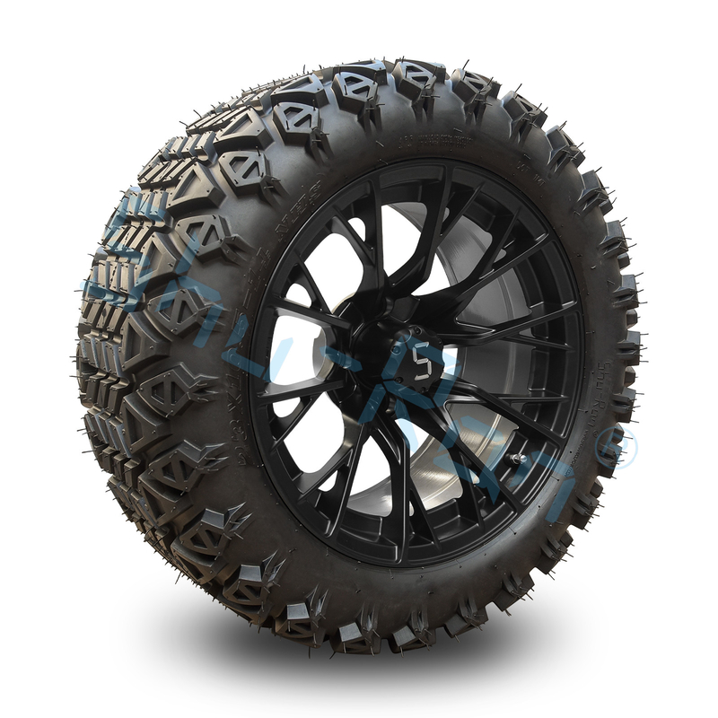 Shu Ran 14 inç golf arabası tekerlekleri ve lastikleri DOT lastikleri ile halkalar 101.6 PCD 4x4 Bolt örneği