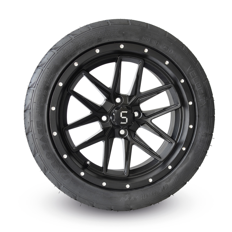 215/40R 15 inç golf Arabası Mat Siyah Jantlar ve Lastikler Kolay Kurulum