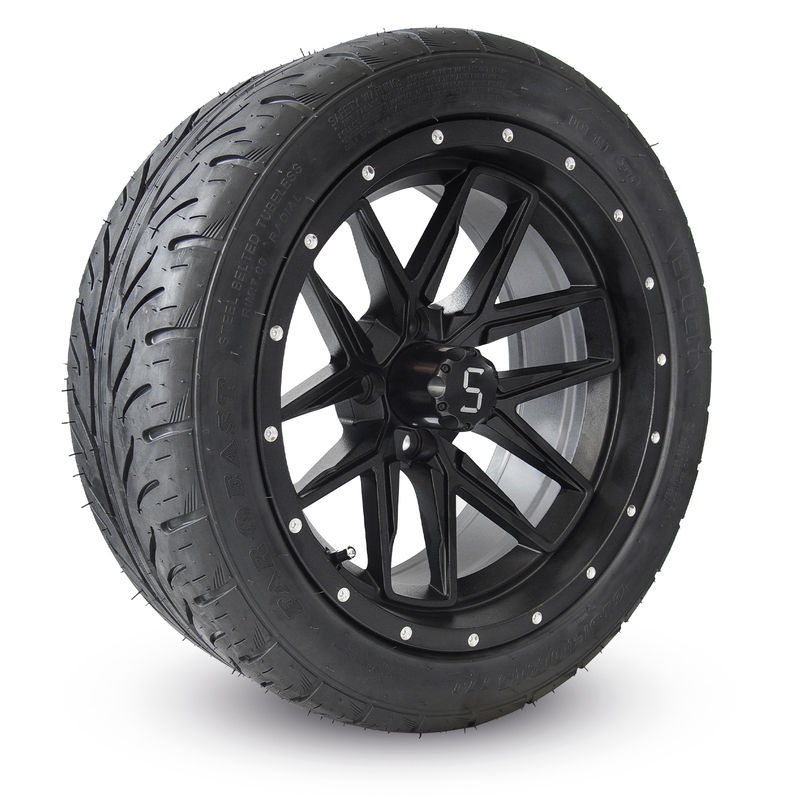 215/40R 15 inç golf Arabası Mat Siyah Jantlar ve Lastikler Kolay Kurulum
