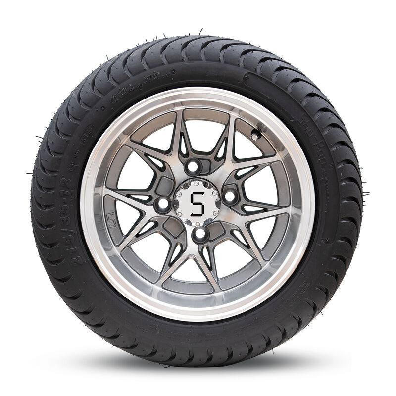 12 inçlik golf arabası tekerlekleri ve lastikleri S merkezli şapka ve kromlu çamaşır fındıkları ile birleştirmek kulüp arabası Ezgo Yamaha golf arabası için uygundur