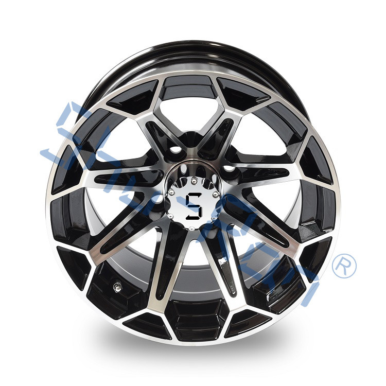 Golf Arabası 12''/14'' İşlenmiş/ Parlak Siyah Alüminyum Jantlar Club Car, EZGO, YMH Golf Arabaları İçin