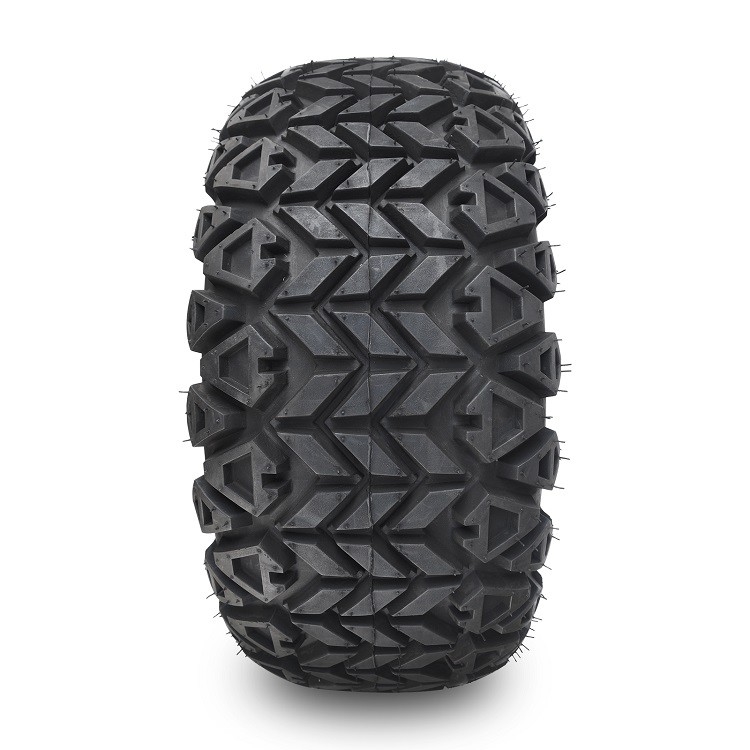12'' Golf Arabası Alüminyum Jantlar ve 23x10.5-12 Her Arazi Lastiği Kombinasyonu - İşlenmiş/Parlak Siyah