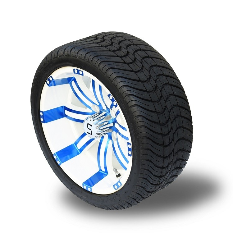 14'' Mavi/Parlak Beyaz Tekerlekler Ve 225/30-14 Lastikler Montaj Elektroforez Boya