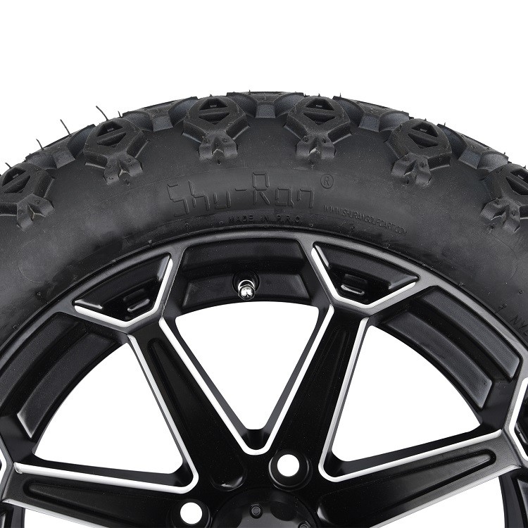 14'' makineli/mat siyah golf arabası tekerlekleri ve 22x10-14 off-road DOT lastikleri