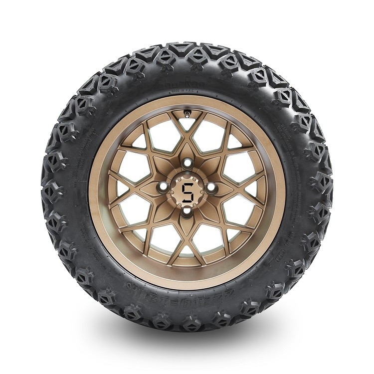 Golf Arabası 14'' Bronz Jantlar ve 22x10-14 Lastikler Yükseltme Gerekli PCD 1/101.6