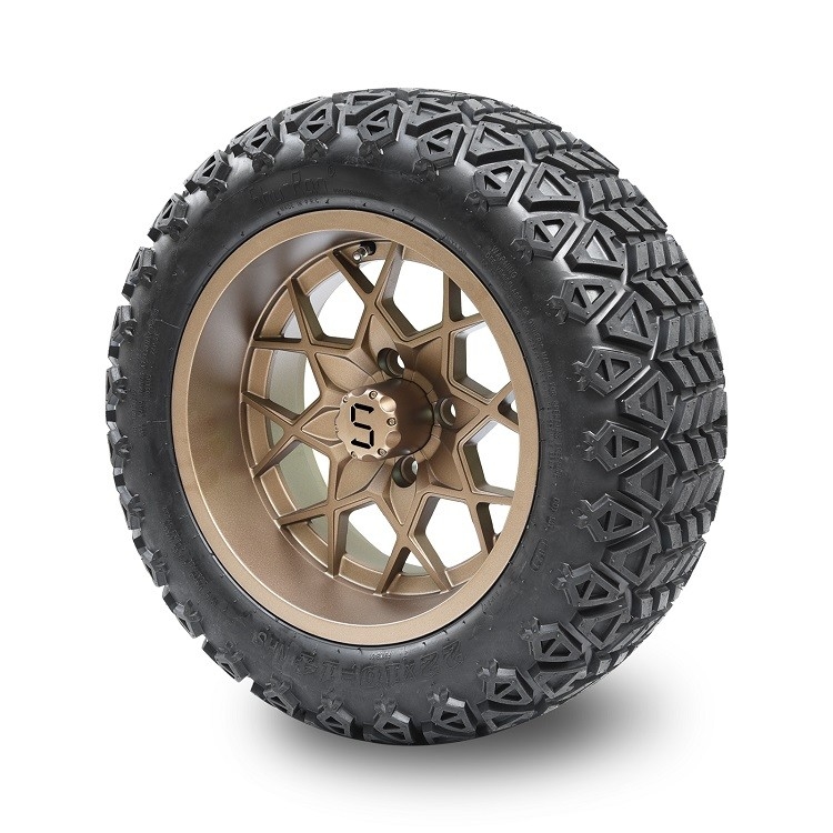 Golf Arabası 14'' Bronz Jantlar ve 22x10-14 Lastikler Yükseltme Gerekli PCD 1/101.6