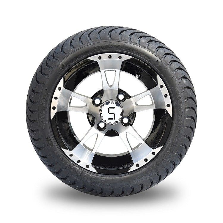 12'lik golf arabası tekerlekleri ve 215/35-12 düşük profilli golf arabası lastikleri kombinasyonu - 4 adet