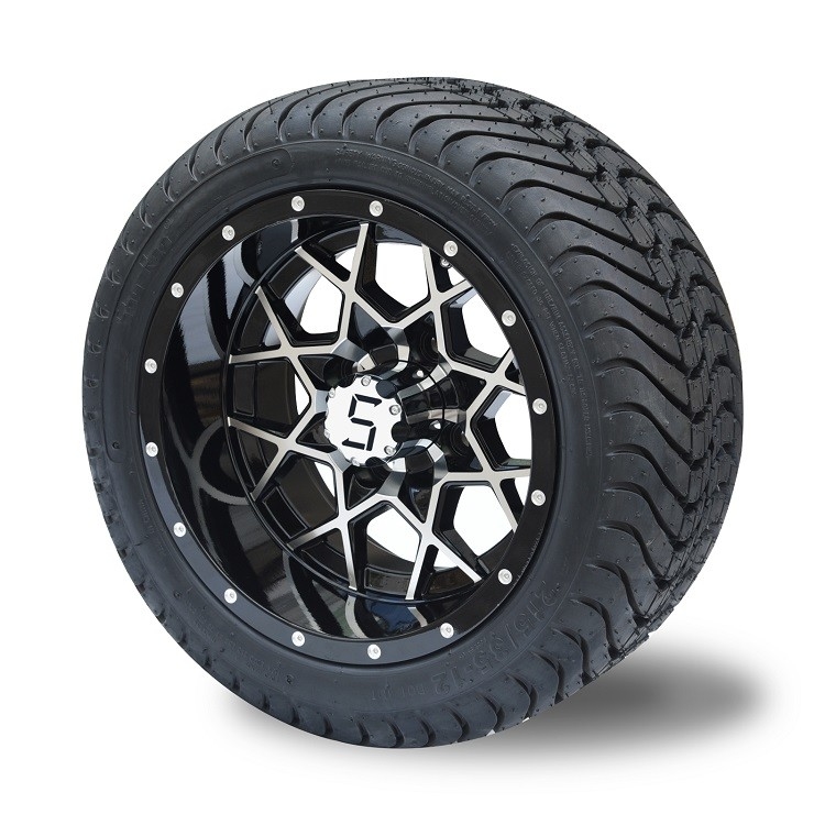 215/35-12 Sokak lastikleri ve 12 inç golf arabası halkaları 4 PLY DOT