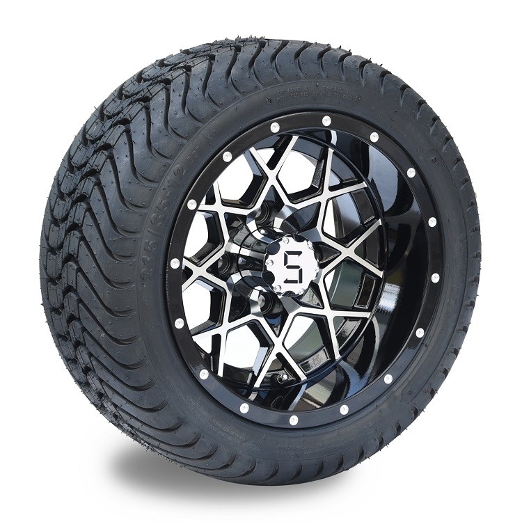 215/35-12 Sokak lastikleri ve 12 inç golf arabası halkaları 4 PLY DOT