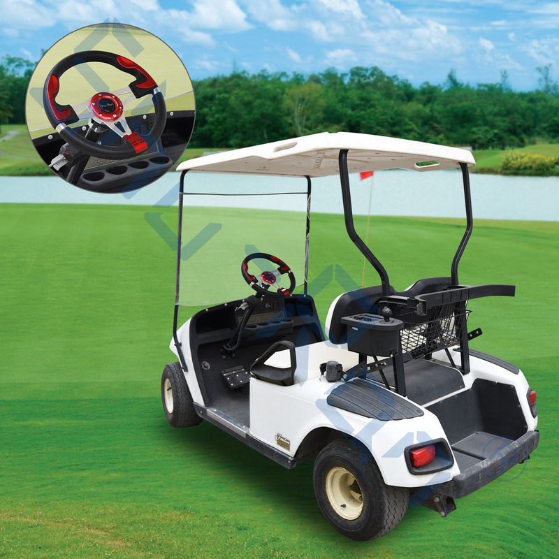 Golf Arabası F1 Kırmızı Özel Direksiyon Club Car, EZGO ve Yamaha İçin