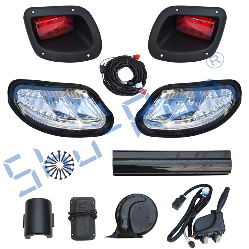Golf Arabası Deluxe LED Işık Kiti, EZGO Freedom TXT 2014-Up (Gaz ve Elektrik) ile Universal Deluxe Işık Geliştirme Kiti ile uyumludur