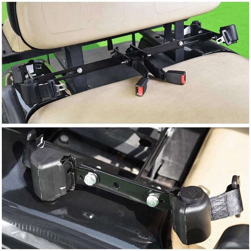 Evrensel Geri Çekilebilir Golf Arabası Emniyet Kemeri ve Braket Kiti 4 Yolcu EZGO TXT Club Car Yamaha için