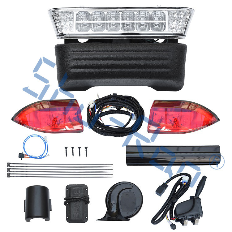 Precedent için Golf Arabası Deluxe LED Işık Kiti, Far, Stop Lambası, Sinyaller, Anahtar ve Korna ile